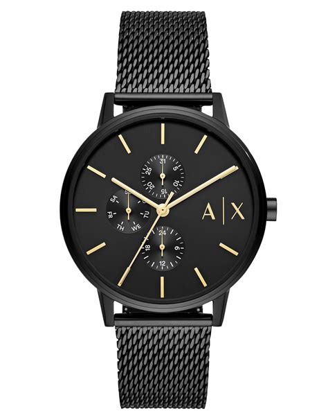 all black armani exchange watch.